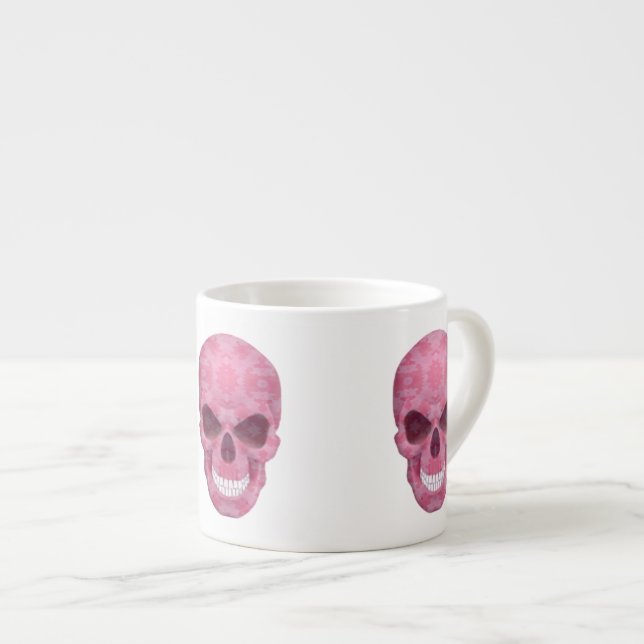 Rosa Camouflage Skull Espresso Mugg Espressomugg (Framsida höger)