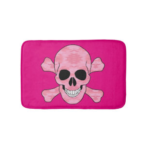 Rosa Camouflage Skull och bröstbensmat Badrumsmatta