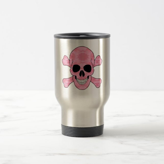 Rosa Camouflage Skull och Crossbone-Resemugg Resemugg (Center)