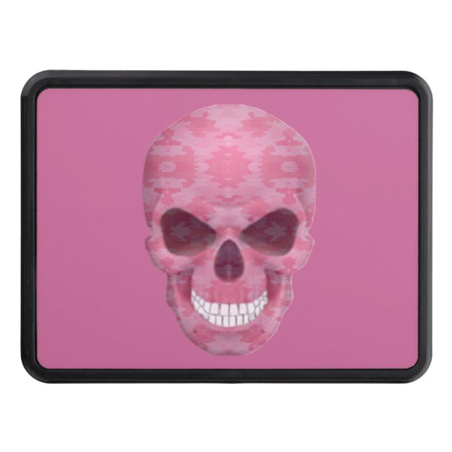 Rosa Camouflage Skullfällningsskydd för släpvagn H Dragkroksskydd (Framsidan)