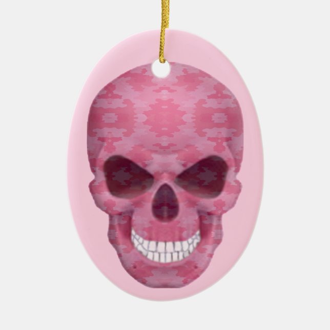 Rosa Camouflage Skulloval Ornament (Framsidan)