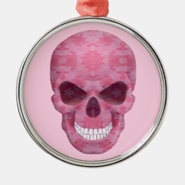 Rosa Camouflage Skullrunda ornament (Framsidan)