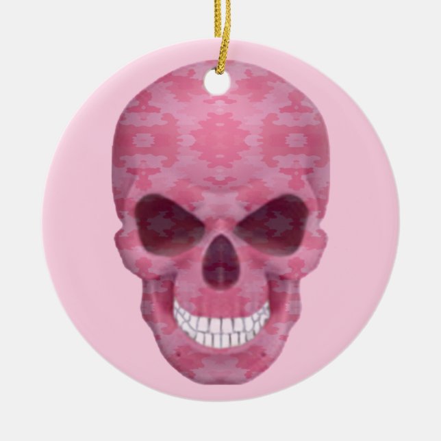 Rosa Camouflage Skullrunda ornament (Framsidan)
