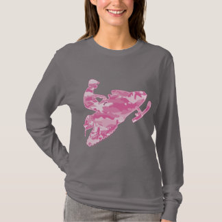 Rosa Camouflage Snowmobile T Shirt