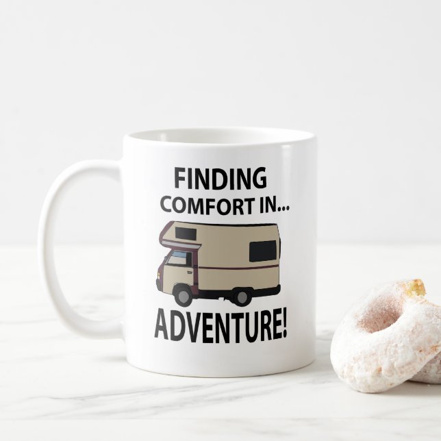 Rosa Campingäventyr Rving Kaffemugg (Med munk)