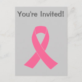Rosa Cancer Awareness Ribbon Inbjudan Vykort
