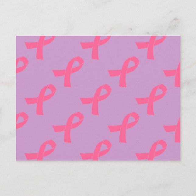 Rosa Cancer Awareness Ribbon Vykort (Framsida)