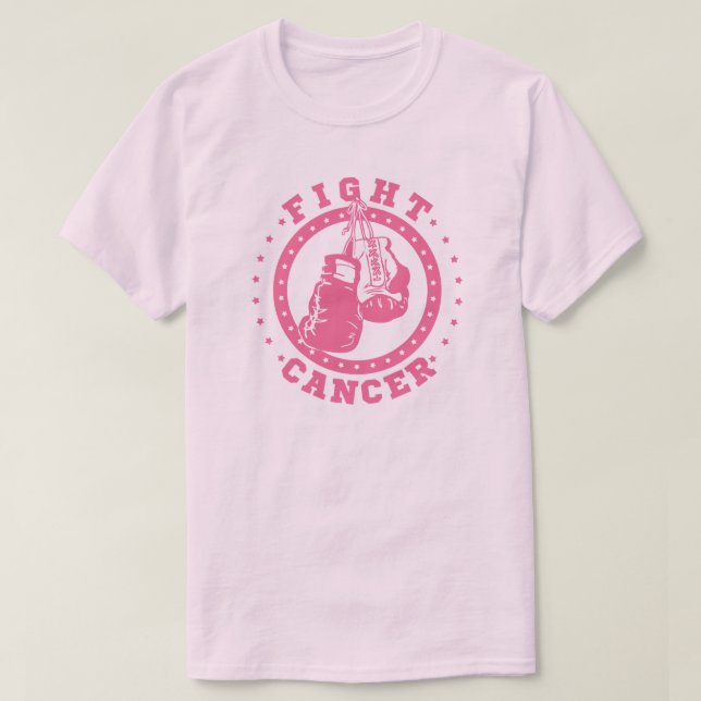 Rosa cancer för boxninghandskeslagsmål tee shirt (Design framsida)