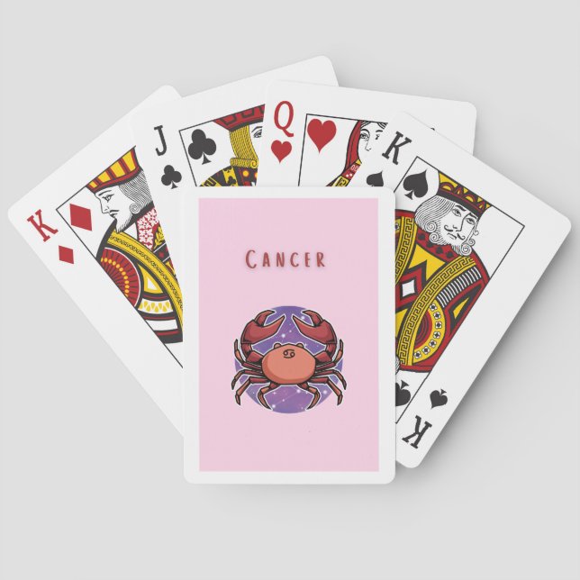 Rosa Cancer, stjärntecken, stjärnbilds tryck Casinokort (Baksidan)