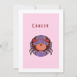 Rosa Cancer, stjärntecken, stjärntecken tryck Inbjudningar