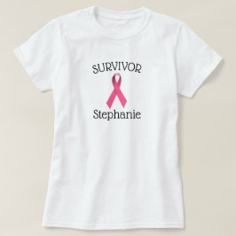 Rosa Cancer Survivor Ribbon T-Shirt