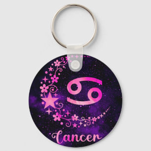 Rosa Cancer Zodiac Nyckelring
