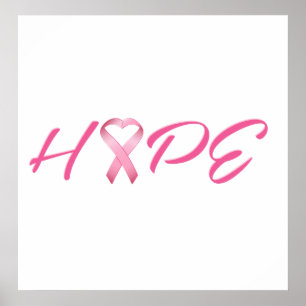 Rosa cancerband 2 för hopp poster