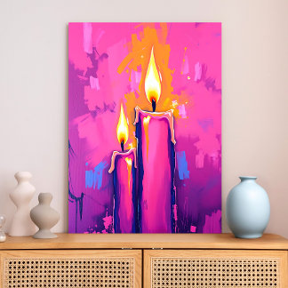 Rosa Candle Abstrakt Wall Art Canvastryck