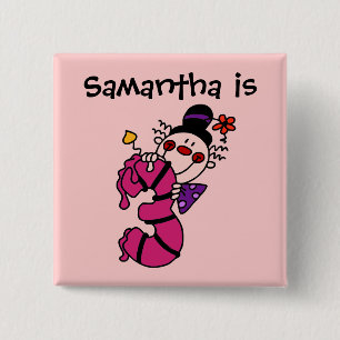 Rosa Candle Clown 3rd Birthday Button Knapp
