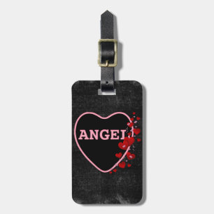 Rosa Candy Angel Heart Valentine Design 2 Bagagebricka