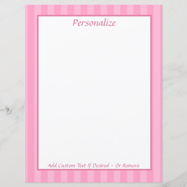 Rosa Candy cane Cute Personalize Stationery Papper (Framsida)