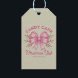 Rosa Candy cane jul Klubb Julafton Season Presentetikett<br><div class="desc">Rosa Candy cane jul Klubb Julafton Season</div>