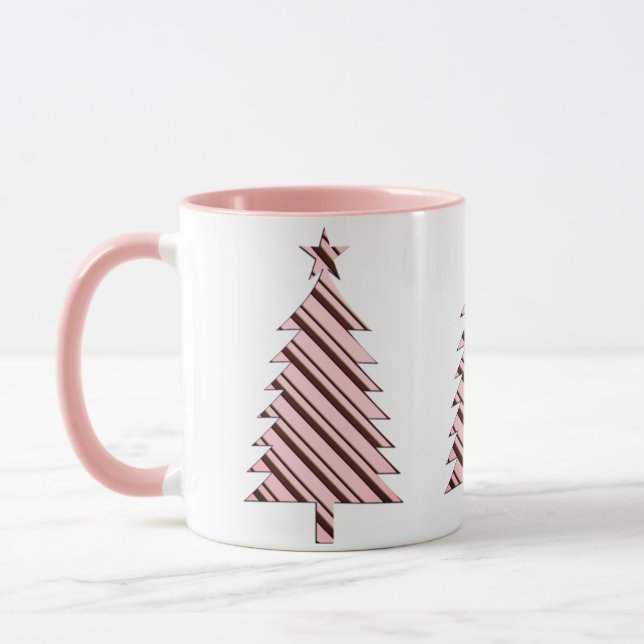 Rosa Candy cane Julgran Mugg (Vänster)