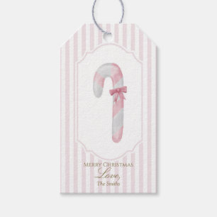 Rosa Candy cane julklapp Märkre Presentetikett