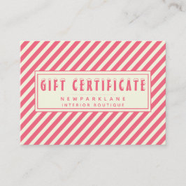 Rosa Candy cane Rand Giftcertifikat Visitkort