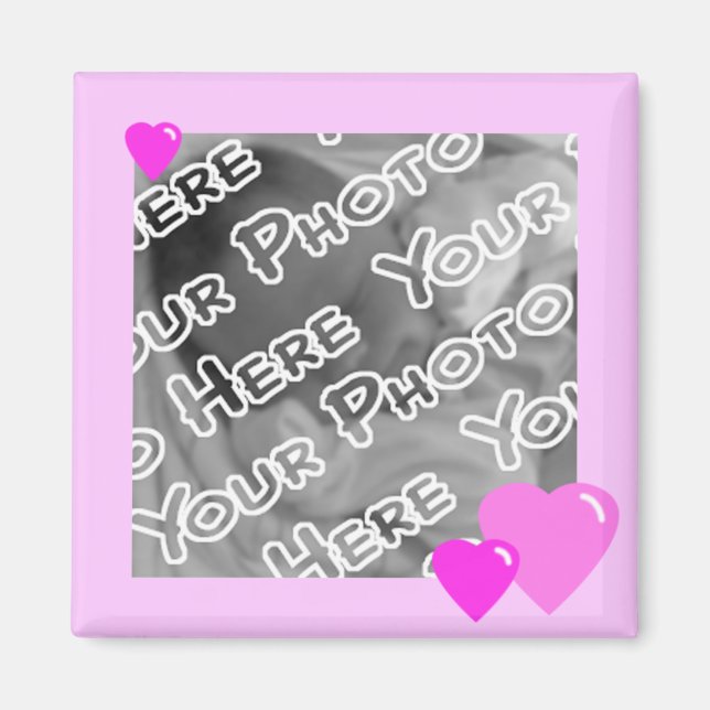 Rosa Candy Hearts Magnet (Framsidan)