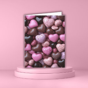 Rosa candy Hearts Valentines Hälsning Kort