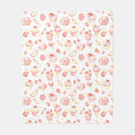 Rosa Candy Mönster Fleece Blanket