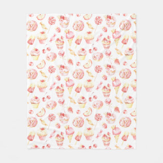 Rosa Candy Mönster Fleece Blanket