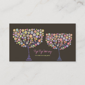 Rosa Candy Retro Personal Business Profile Card Visitkort
