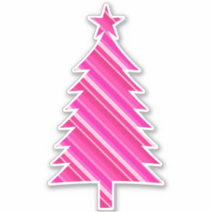 Rosa Candy Stripe Julgran Klistermärken