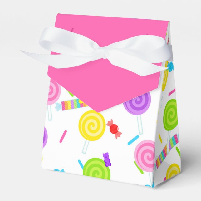 Rosa Candy Sweet Treat Favor Boxes Presentaskar (Framsidan Sidan)