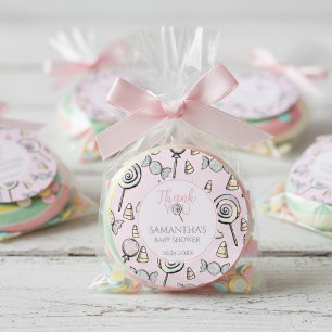 Rosa Candy ThGodBaby Shower Tack Sticker Runt Klistermärke