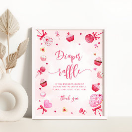 Rosa candy Valentines Baby Diaper raffle Poster