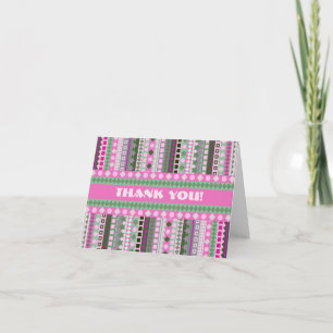 Rosa Candy ZigZag Rand Tack Kort