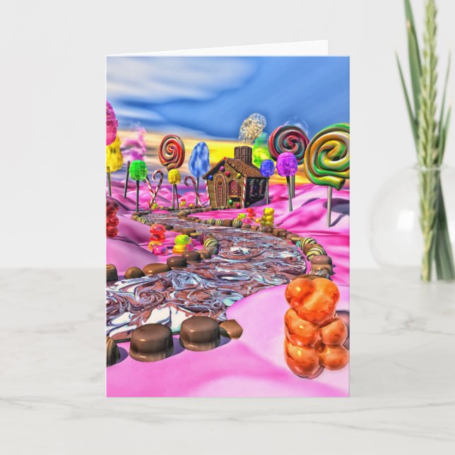 Rosa Candyland Helgkort (Framsida)