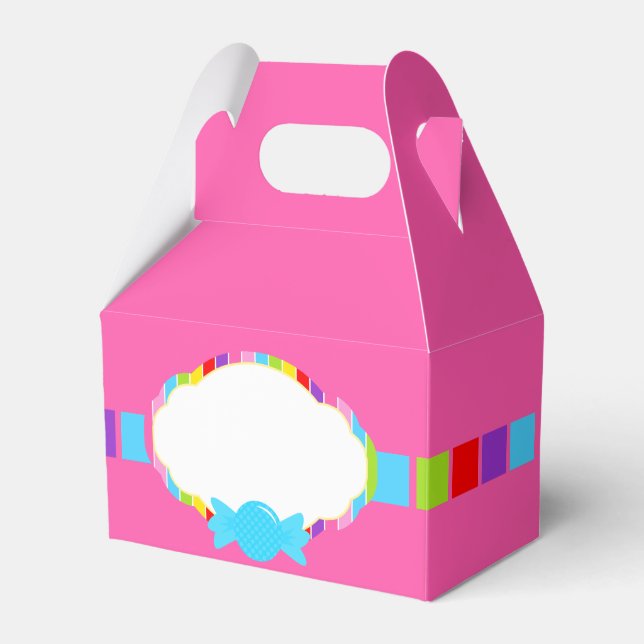 Rosa Candyland Inspired Sweet Treat Favor Boxes Presentaskar (Framsidan Sidan)