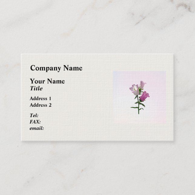 Rosa Canterbury Klockor Visitkort (Framsida)