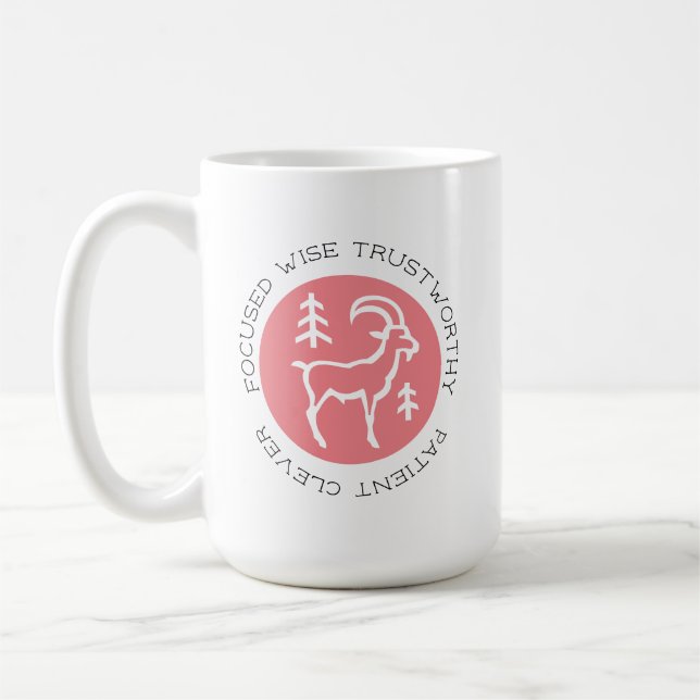 Rosa Capricorn Zodiac Stjärntecken Personality Tra Kaffemugg (Vänster)