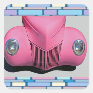 Rosa Car Sticker Fyrkantigt Klistermärke