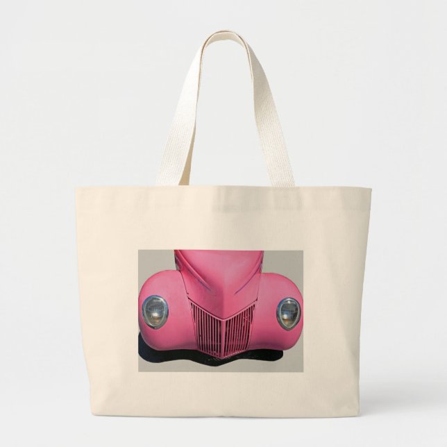 Rosa Car Tote Bag Jumbo Tygkasse (Framsidan)