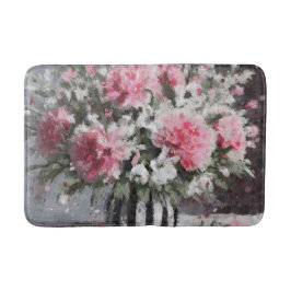 Rosa Carnation Blommigt Flower Arrangemang Black Badrumsmatta