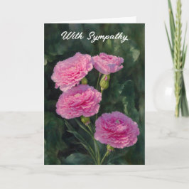 Rosa Carnation Blomsterträdgård Art Sympathy Card Kort