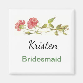 Rosa carnation bridesmaid magnet