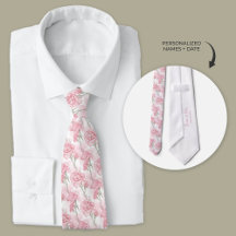 Rosa Carnation Bröllop Neck Tie