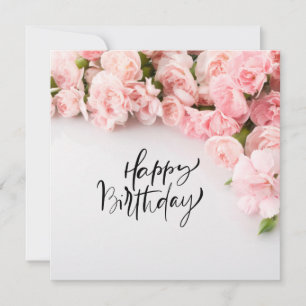 Rosa Carnation Flower Grattis på födelsedagen Card Kort