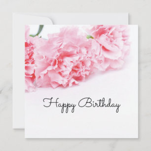 Rosa Carnation Flower Grattis på födelsedagen Kort