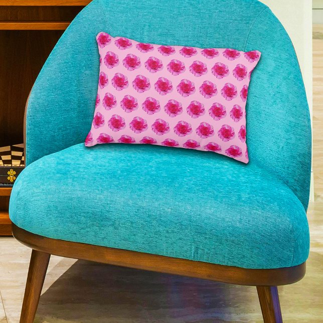 Rosa Carnation Flower Seamless Mönster på Prydnadskudde (Pink Carnation flower seamless pattern on accent pillow)