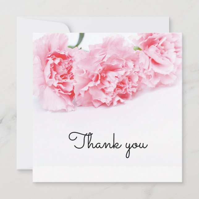 Rosa Carnation Flower - Tack-kort - Elegant (Framsida)