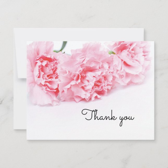 Rosa Carnation Flower - Tack-kort - Elegant Tack Kort (Framsida)